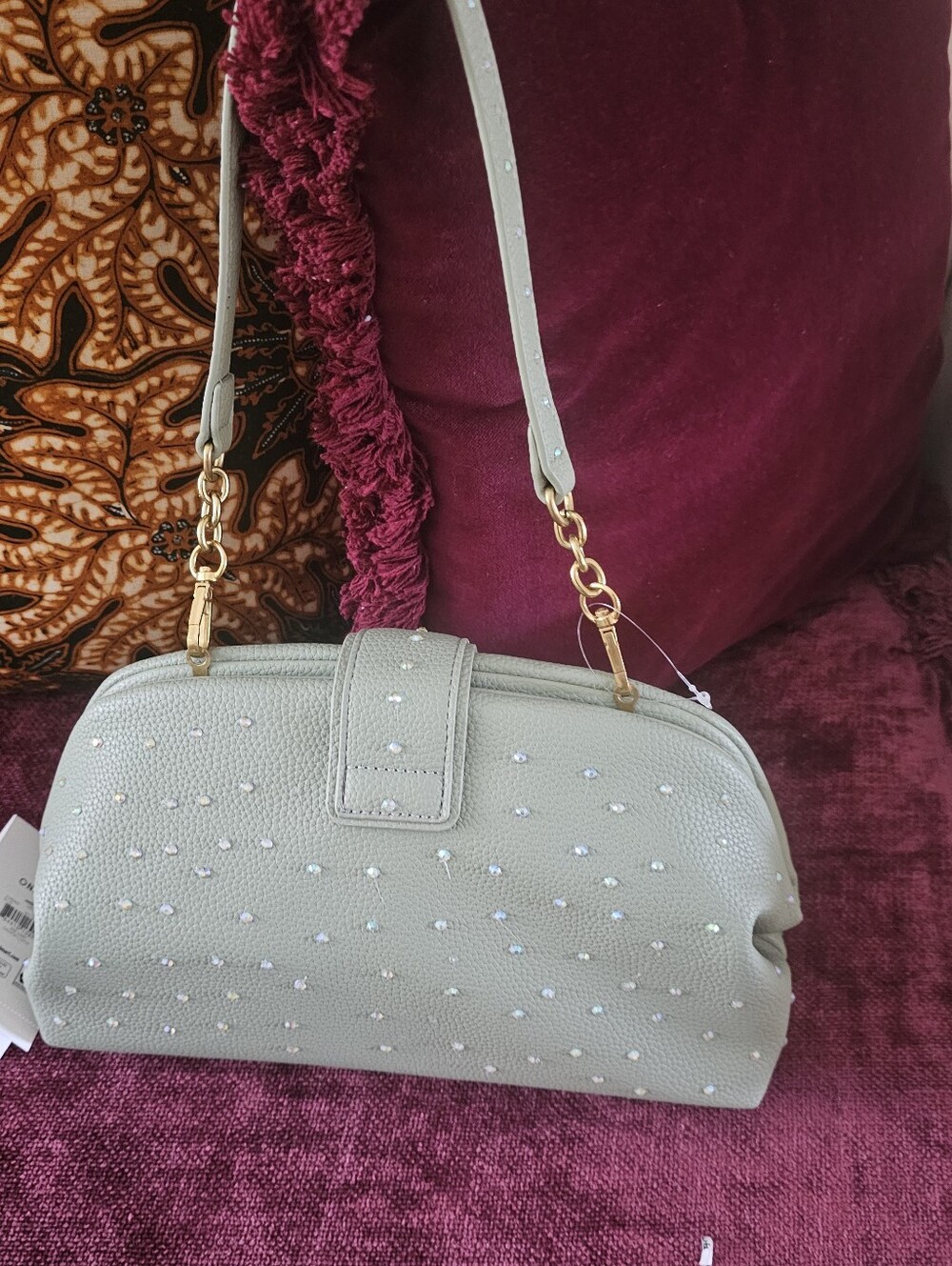 Light Green  Studded Women’s Shoulder Bag